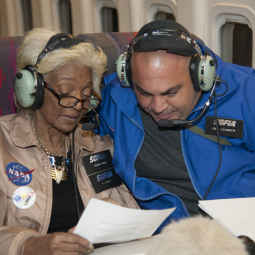 Nichelle Nichols and teacher Jeffrey Killebrew