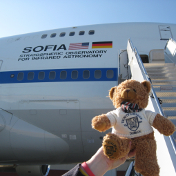 Showing school spirit, Harper brought this school mascot on board in his personal gear. 