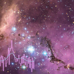 Spectrum of [13CII] emission in star-forming region N159W on an image of the Large Magellanic Cloud