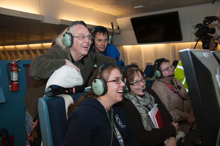 Eric Becklin (back left) observing Pluto and a background star in 2015