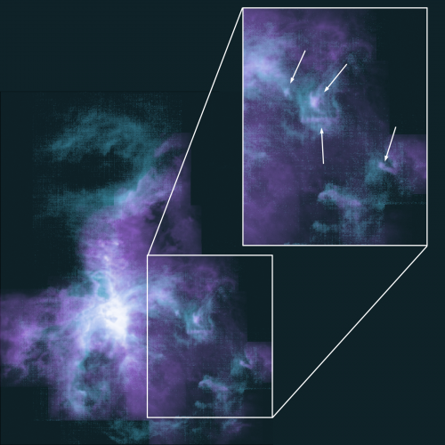 Composite image of the Orion Nebula from SOFIA and the IRAM 30-meter radio telescope