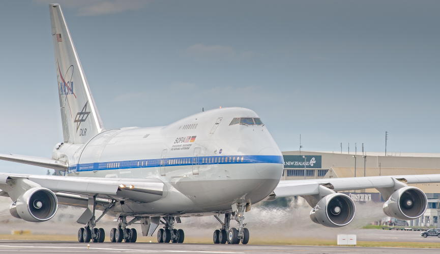 SOFIA takes off from Christchurch International Airport